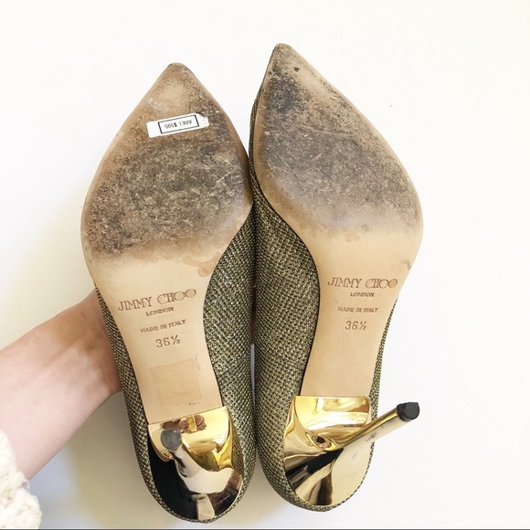 Jimmy Choo - Able Lame Glitter light bronze pumps - Picture 5 of 8